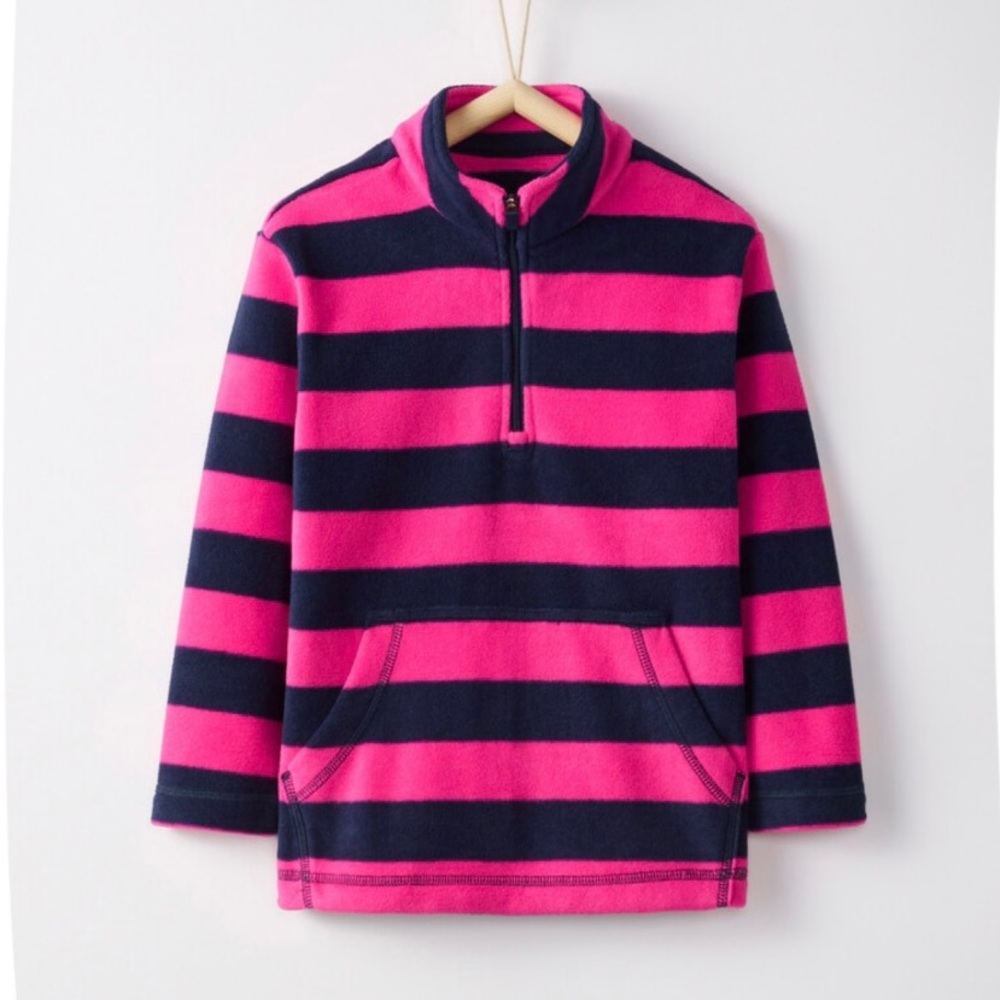 Hanna Andersson Pink and Navy Striped Kids Sweater